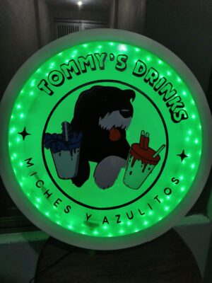 Letrero luminoso redondo personalizado (40 cm)